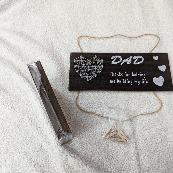 Dad Board Wall Photo Holder & I Cant Say I Love You Enough Wooden Box Sign - Picture 5 of 7